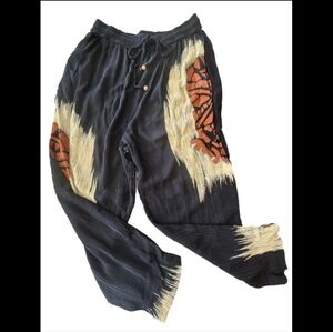 Freestyle Harem Boho Tribal Crinkle Jogger Pants with Drawstring | OS